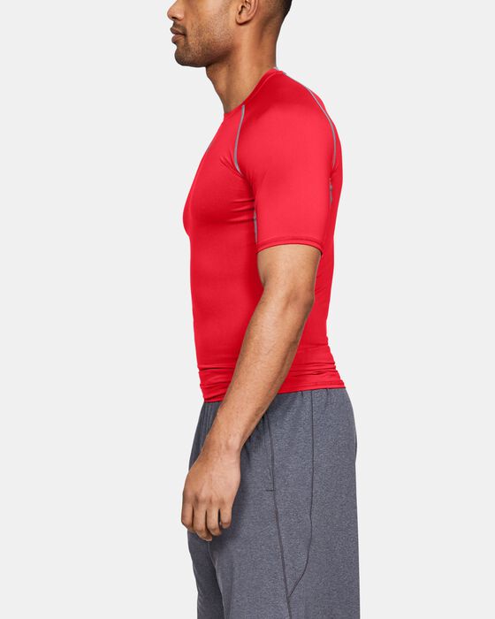 under armour 1257468 men's red heatgear s/s compression shirt - size  x-large 