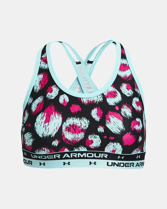 Girls' UA Crossback Printed Sports Bra image number 0