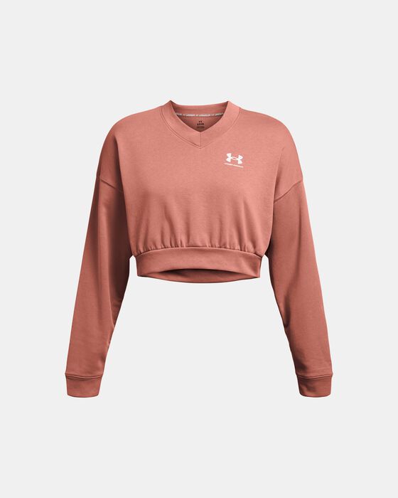 Women's UA Rival Terry Oversized Crop Crew image number 2