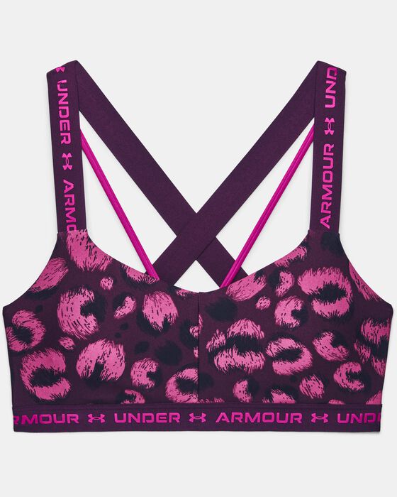 Women's UA Crossback Low Print Sports Bra image number 8