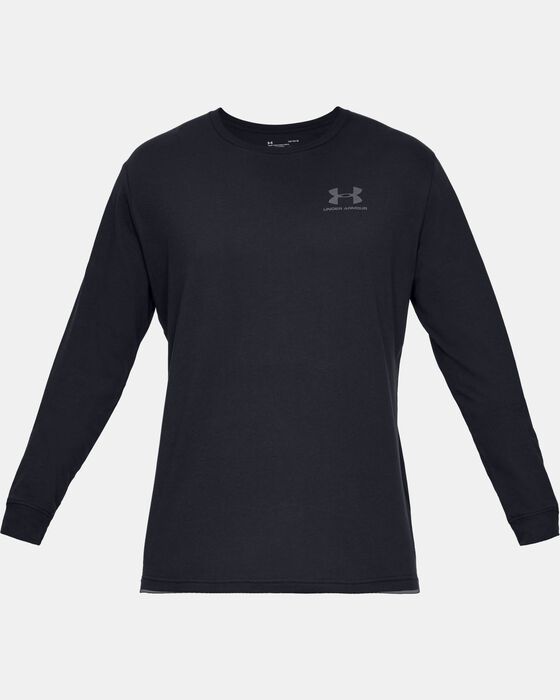 Men's UA Sportstyle Left Chest Long Sleeve image number 3