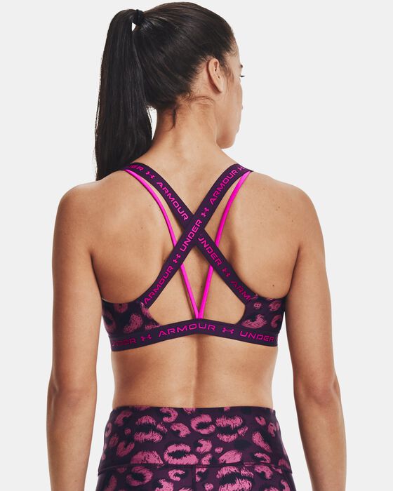 Women's UA Crossback Low Print Sports Bra image number 1