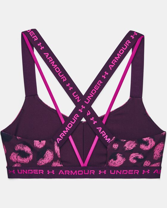 Women's UA Crossback Low Print Sports Bra image number 9