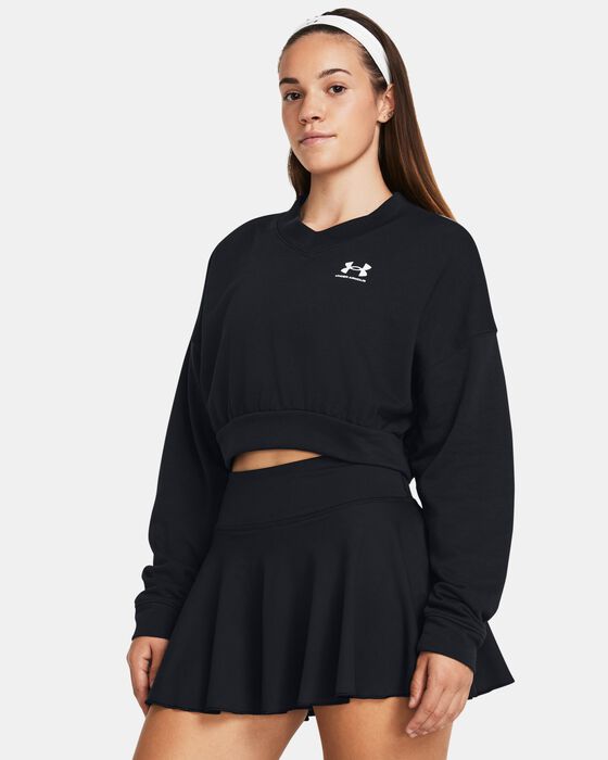 Women's UA Rival Terry Oversized Crop Crew image number 0