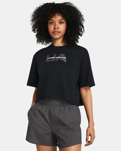 Women's UA Boxy Crop Branded Short Sleeve