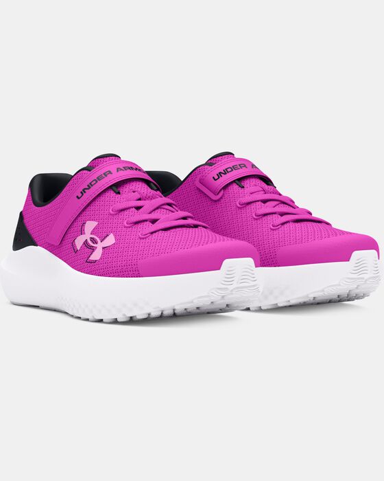 Girls' Pre-School UA Surge 4 AC Running Shoes image number 3