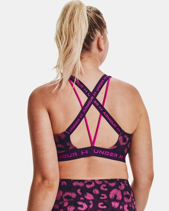 Women's UA Crossback Low Print Sports Bra image number 7