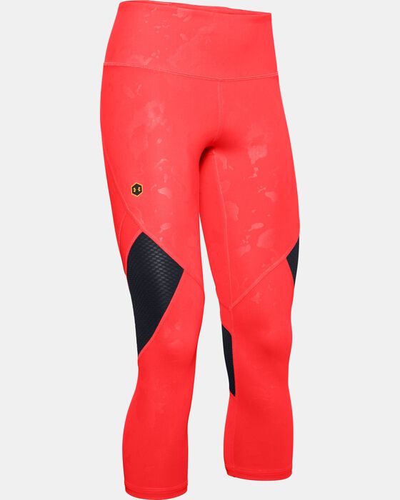 Under Armour Women's UA RUSH™ Upstream Camo Cropped Leggings Red in Kuwait
