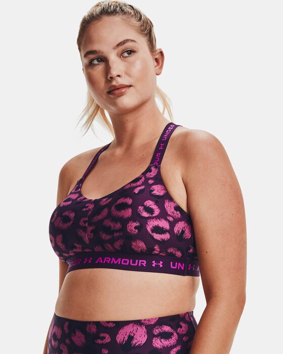 Women's UA Crossback Low Print Sports Bra image number 4