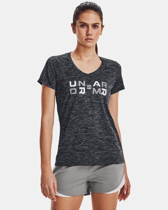 Women's UA Tech™ Twist Graphic V-Neck Short Sleeve image number 0