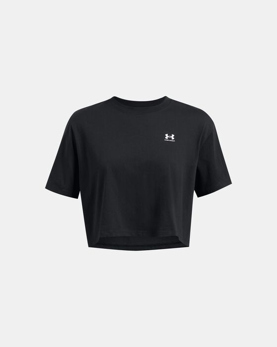 Women's UA Boxy Crop Logo Short Sleeve image number 2