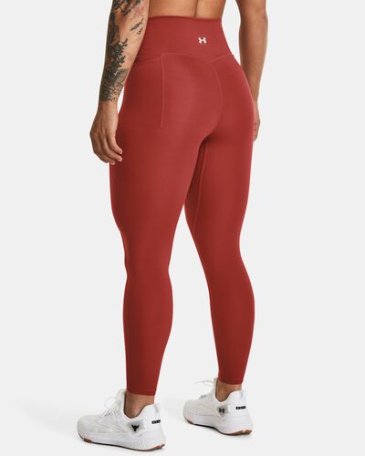 Buy Under Armour Women's Project Rock No-Slip Waistband Ankle Leggings Red  in Dubai, UAE -SSS