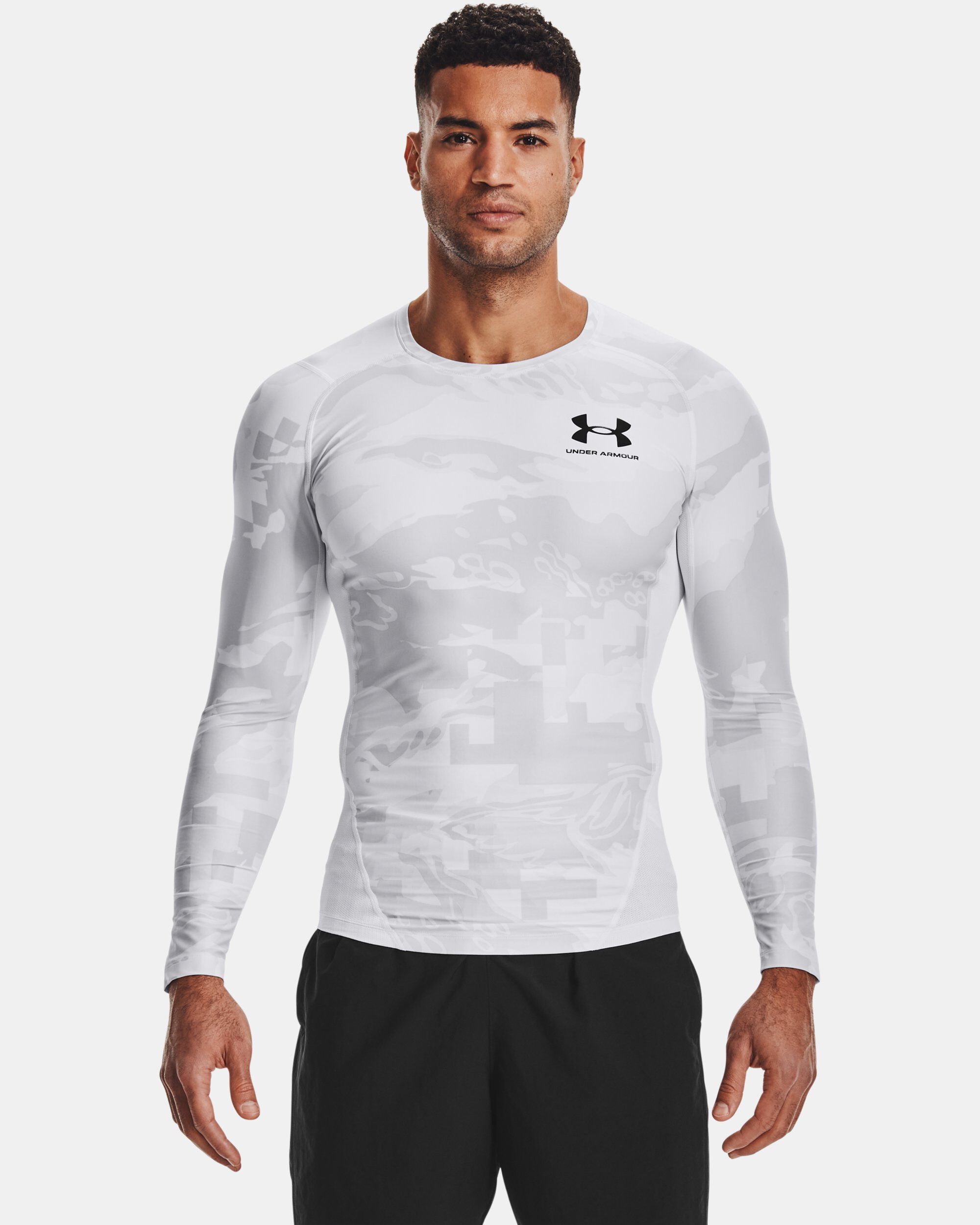 underarmour Compression Long Sleeve White – with fingers – Abdalla Store