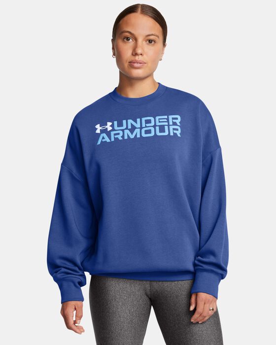 Women's UA Rival Fleece Wordmark Oversized Crew image number 0